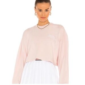 REVOLVE Tennis Club Cropped Sweatshirt in Light Pink